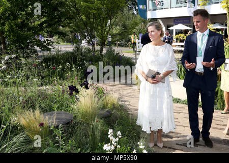 Die Gräfin von Wessex (links) nimmt an der RHS Chelsea Flower Show im Royal Hospital Chelsea, London. Stockfoto