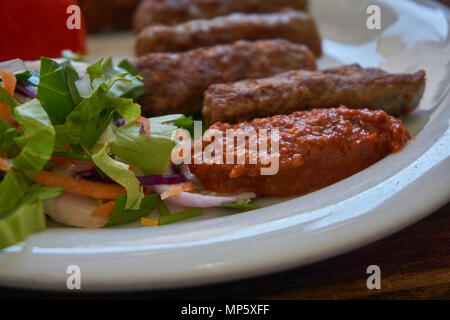 Türkischen Kebab, Tekirdağ köfte Stockfoto