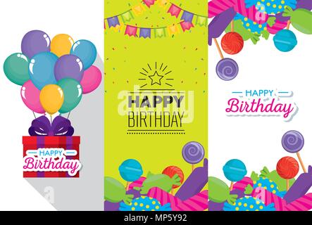 Geburtstagsfeier stellen icons Stock Vektor