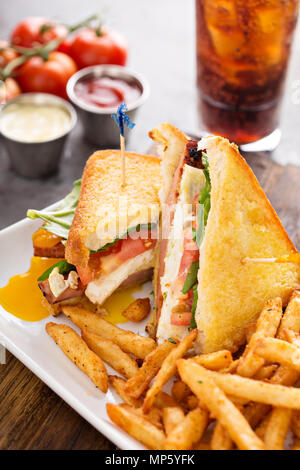 Gebratene Eier und Schinken Sandwich Stockfoto