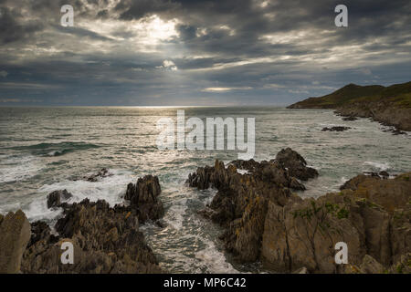 Morte Point und Morte Bay in der Nähe von Woolacombe auf der Heritage Coast North Devon, England. Stockfoto