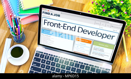 Stellenangebot für die Front-End-Entwickler. 3D. Stockfoto