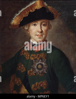 . Porträt des Zaren Peter III. von Russland (1728-1762). 18. 975 Peter III. von rokotov (18 C., Wladikawkas) Stockfoto