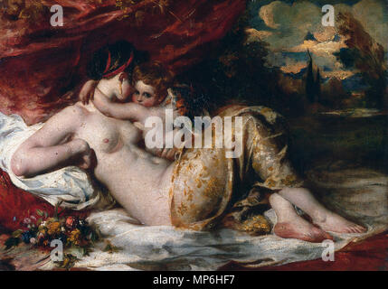 Venus und Amor * Öl auf Leinwand * 31,7 x 44,4 cm * 1830 Venus und Amor zwischen ca. 1825 und ca. 1835. 1265 William Etty - Venus und Amor, 1825-1835 Stockfoto