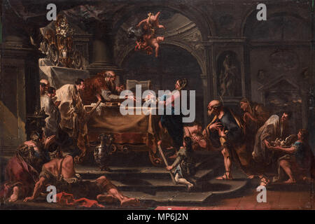 Alessandro MagnascoItalian, Genua, 1667-1749 Präsentation in der TempleOil auf Leinwand 28-1/4" x 42-1/4" w, Canvas, 37" x 51" w, frameWadsworth Atheneum Museum of Art, Hartford, Connecticut, die Ella Gallup Sumner und Maria CatlinSumner Sammlung Fund, 1937.471 1027 Presentazione di Gesù al Tempio -: Magnasco Stockfoto