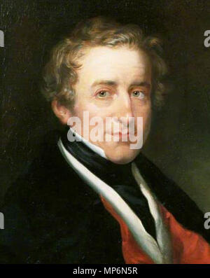 Sir Robert Peel (1788-1850), Ministerpräsident. Sir Robert Peel (1788-1850) Ministerpräsident. Vor 1850. Robert Richard Scanlan (1801-1876) 1068 Robert Peel von RR Scanlan detail Stockfoto