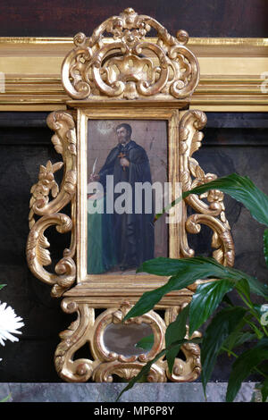 . Français: Elsass, Bas-Rhin, Église Sainte-Richarde de Marlenheim (IA 67006683). Petit tableau encadré (XVIIIe): St-Ignace de Loyola. Dieses Objekt befindet sich in der Basis Palissy, Datenbank der Französische Möbel Erbe des französischen Kulturministeriums indiziert, unter der Referenz IM 67010535. Brezhoneg | Deutsch | English | Español | English | Deutsch | Français | Magyar | Italiano | Plattdüütsch | Português | +/-. 16. Juli 2016. © Ralph Hammann - Wikimedia Commons 863 Marlenheim SteRicharde 15b Stockfoto