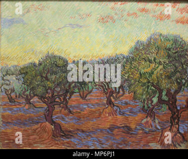 Englisch: Olivenhain, Saint-Rémy. Svenska: Olivskog, Saint-Rémy. 1889. 1238 Vincent van Gogh Olivenhain Stockfoto