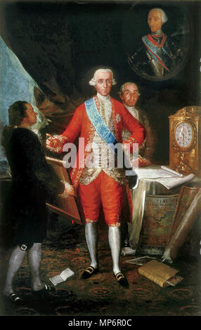 José Moñino, 1 Graf von Floridablanca und Francisco de Goya. Español: Retrato de José Moñino y Redondo (1728-1808), politisch Español y Primer Conde de Floridablanca. . 1783. 1171 Der Graf von floridablanca von Francisco Goya Stockfoto