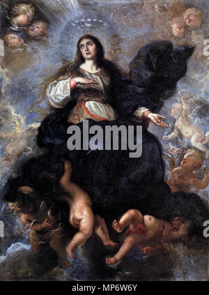 Asunción de la Virgen. Español: El lienzo Vertreter la Asunción o subida de la Virgen María al Cielo tras su Muerte. . Ca. 1657. 747 Juan Carreno de Miranda031 Stockfoto