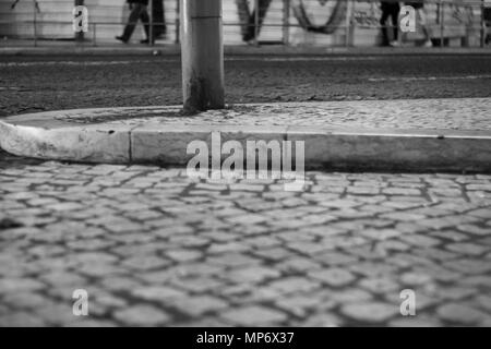 Der Sicht eines Straße Tramp Stockfoto