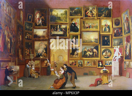 Galerie des Louvre zwischen 1831 und 1833. 906 Galerie des Louvre 1831-33 Samuel MorseFXD Stockfoto