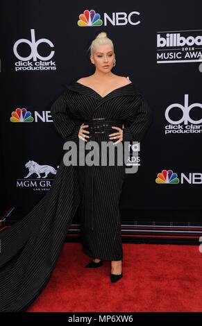 Las Vegas, NV, USA. 20 Mai, 2018. Christina Aguilera in der Ankunftshalle für Billboard Music Awards 2018, MGM Grand Garden Arena in Las Vegas, NV 20. Mai 2018. Credit: Elizabeth Goodenough/Everett Collection/Alamy leben Nachrichten Stockfoto