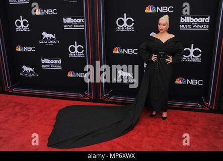 Las Vegas, NV, USA. 20 Mai, 2018. Christina Aguilera in der Ankunftshalle für Billboard Music Awards 2018, MGM Grand Garden Arena in Las Vegas, NV 20. Mai 2018. Credit: Elizabeth Goodenough/Everett Collection/Alamy leben Nachrichten Stockfoto