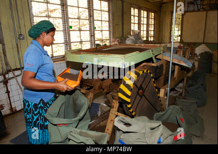 20 März 2018, Sri Lanka, Hatton: einer tamilischen Arbeiter in Westminster Tea Factory in der kleinen Stadt von Hatton in der Nähe von Kandy. Foto: Ursula Düren/dpa Stockfoto