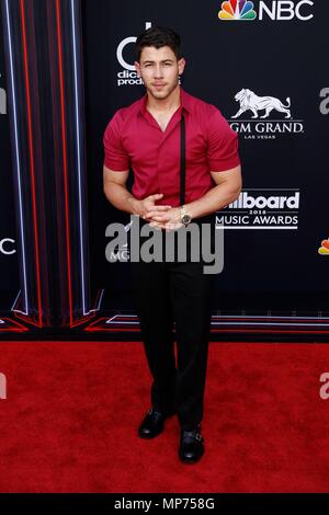 Las Vegas, NV, USA. 20 Mai, 2018. Nick Jonas in der Ankunftshalle für Billboard Music Awards 2018 - Teil 3, MGM Grand Garden Arena in Las Vegas, NV 20. Mai 2018. Credit: JA/Everett Collection/Alamy leben Nachrichten Stockfoto