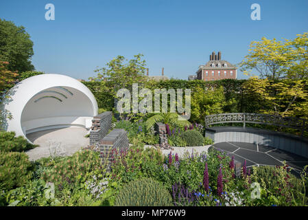 Royal Hospital Chelsea, London, Großbritannien. 21. Mai, 2018. Drücken Sie Tag für die Rhs Chelsea Flower Show 2018. Foto: Der Cherub HIV Garten: Ein Leben ohne Wände von Naomi Ferrett-Cohen. Credit: Malcolm Park/Alamy Leben Nachrichten. Stockfoto