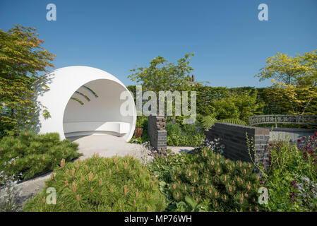 Royal Hospital Chelsea, London, Großbritannien. 21. Mai, 2018. Drücken Sie Tag für die Rhs Chelsea Flower Show 2018. Foto: Der Cherub HIV Garten: Ein Leben ohne Wände von Naomi Ferrett-Cohen. Credit: Malcolm Park/Alamy Leben Nachrichten. Stockfoto