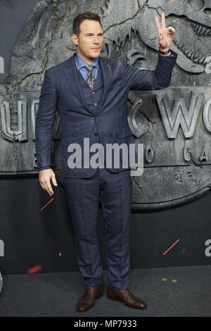 Madrid, Madrid, Spanien. 21 Mai, 2018. Chris Pratt besucht "Jurassic Welt: Gefallene Königreich" Weltpremiere auf WiZink Zentrum am 21. Mai 2018 in Madrid, Spanien Credit: Jack Abuin/ZUMA Draht/Alamy leben Nachrichten Stockfoto