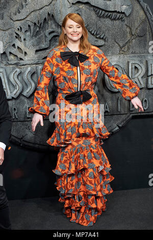 Madrid, Spanien. 21 Mai, 2018. Bryce Dallas Howard besucht "Jurassic Welt: Gefallene Königreich" Weltpremiere auf WiZink Zentrum am 21. Mai 2018 in Madrid, Spanien. 21. Mai 2018. Credit: Jimmy Olsen/Medien Punch *** Keine Spanien***/Alamy leben Nachrichten Stockfoto