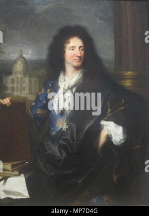 Français: Portrait de Jules Hardouin-Mansart, architecte du Roi de France Louis XIV (1643-1715) 1685. 1062 Rigaud Mansart Stockfoto