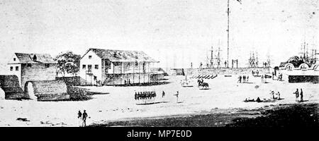 . Englisch: Innere der Festung, Honolulu Hafen. Am Fuße der Fort Street. ca. 1853. Paul Emmert (1826 - 1867) Alternative Namen Paul Emert Beschreibung Schweizer Maler Geburtsdatum / Tod 1826 1867 Ort der Geburt / Todes Bern, Schweiz, Honolulu, Hawaii, Vereinigte Staaten von Amerika arbeiten Zeitraum 1845 - 1867 Standort New York, Kalifornien, Hawaii Authority control: Q 7150498 VIAF: 96548212 ULAN: 500116954 von "Blick auf Honolulu, Nr. 1 '672 Innere der Festung, Honolulu Hafen Stockfoto