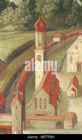 . Isny im Allgäu, Stadtansicht von 1737 (Städtische Museen Isny). 1737. Unbekannt 676 Isny 1737 img, 01. Stockfoto