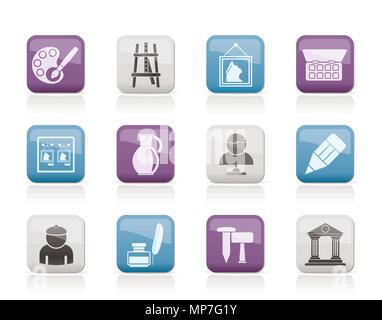 Kunst Objekte Symbole - Vektor Icon Set Stock Vektor