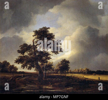 Landschaft mit Hirten und Bauern 1660s. 682 Jacob Isaacksz van Ruisdael - Landschaft mit Hirten und Bauern - WGA 20501 Stockfoto