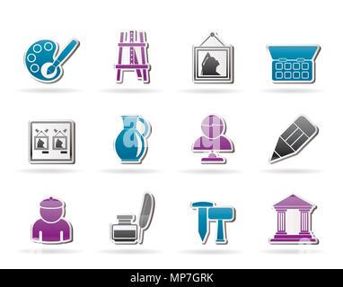 Kunst Objekte Symbole - Vektor Icon Set Stock Vektor