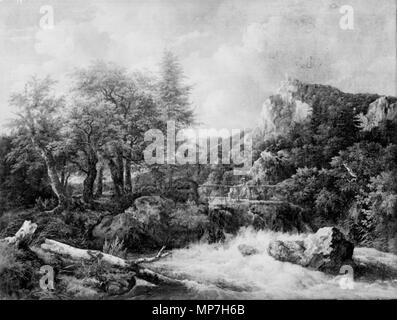 Jacob Isaacksz van Ruisdael (1629-1682), En bjergstroem, 1643-1682 Englisch: ein Wildbach ca. 1660 n. 684 Jacob van Ruisdael - Wildbach KMSsp 569 Stockfoto