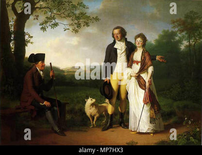 Dansk: Niels Ryberg med Sünde Anteil von Johan Christian og svigerdatter Engelke, w. Falbe (Det Rybergske familiebillede) Englisch: Die Familie Ryberg Porträt 1797. 750 Ryberg Familie Stockfoto