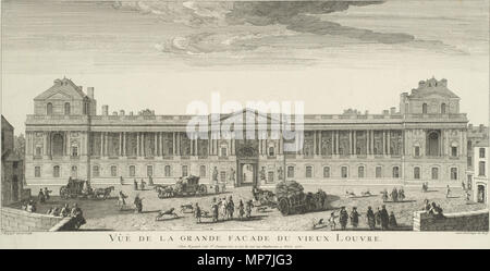 689 Jacques Rigaud, Vue de la Grande Fassade du Vieux Louvre Stockfoto