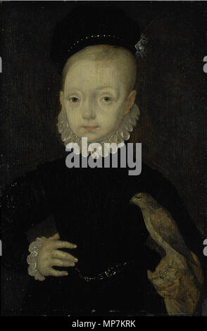 Porträt von König James VI. von Schottland (später James I von England) ca. 1574. 694 James VI als Junge (Arnold Bronckorst) Stockfoto