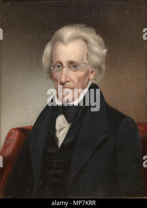 Andrew Jackson. Englisch: Portrait von Andrew Jackson (1767-1845) Русский: Портрет Эндрю Джексона (1767-1845) к 25 летию победы американских войск по руководством над англичанами его в Новый Орлеан Битве за. 1840. 694 James Tooley, Jr. - Portrait von Andrew Jackson (1840) - Google Kunst Projekt Stockfoto