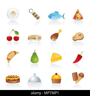 Andere Art von Essen Symbole - Vektor Icon Set Stock Vektor