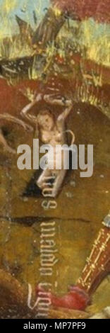. Detail. 1420 - Mitte der 1430er Jahre. 703 Jan van Eyck - diptychon - Beschriftung 1. Stockfoto