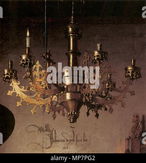 Portrait von Giovanni Arnolfini und seine Frau (Detail) 1434. 703 Jan van Eyck - Porträt des Giovanni Arnolfini und seine Frau (Detail) - WGA 7694 Stockfoto