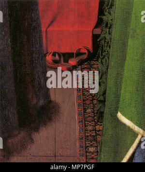 Portrait von Giovanni Arnolfini und seine Frau (Detail) 1434. 703 Jan van Eyck - Porträt des Giovanni Arnolfini und seine Frau (Detail) - WGA 7700 Stockfoto