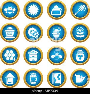 Imkerei Honig Icons Set, einfachen Stil Stock Vektor