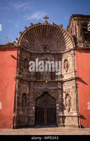 Hauptportal der Nuestra Señora de la Salud, Kirche San Miguel de Allende, einer kolonialen-era City, Bajío region, zentralen Mexiko Stockfoto