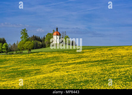 Buschelkapelle in der Nähe von Ottobeuren im Frühjahr, Schwaben, Deutschland Stockfoto