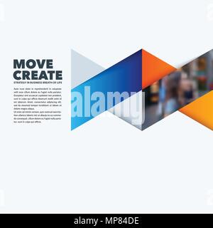 Abstrakte Gestaltung von bunten blau orange Vektor Elemente für moderne Hintergrund mit Dreiecken Formen für Business Branding Sommer. Stock Vektor