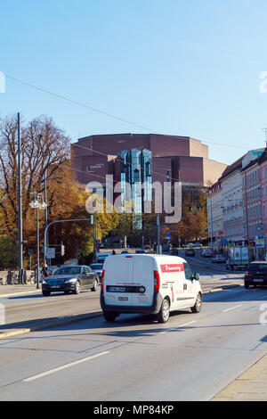 München, Deutschland - 20. Oktober 2017: Kulturzentrum Gasteig, Gastgeber der Münchner Philharmoniker, Filmfest und Biennale Stockfoto