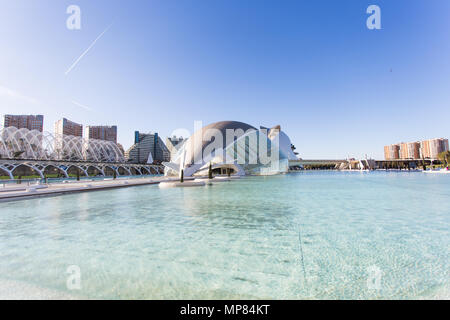 Valencia, Spanien, Januar, 01, 2018, Hemisferic Gebäude in der Stadt der Künste und Wissenschaften in Valencia, Spanien. Stockfoto