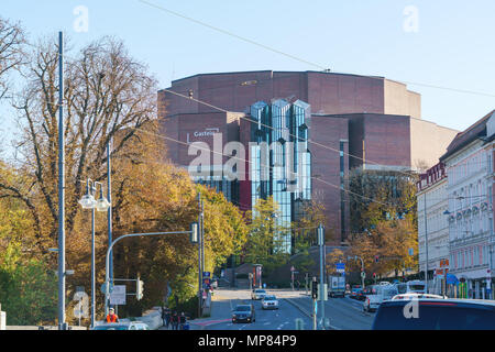 München, Deutschland - 20. Oktober 2017: Kulturzentrum Gasteig, Gastgeber der Münchner Philharmoniker, Filmfest und Biennale Stockfoto