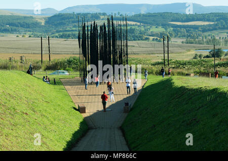 Menschen, Geschichte, Apartheid, Howick, KwaZulu-Natal, Südafrika, Touristenattraktion, Statue, Ort Nelson Mandela verhaftet 1962, Weltplätze Stockfoto