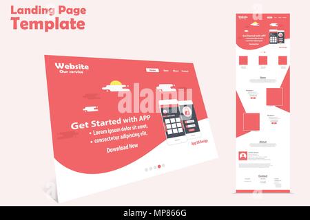 Website landing page vector Template Design Stock Vektor