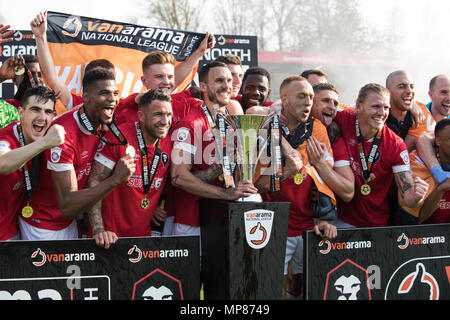 Manchester City FC. Vanorama nationalen Liga Nord Champions 2018. Stockfoto