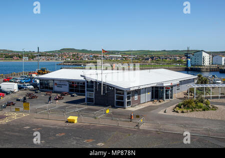 Caledonian MacBrayne Fähren Terminal in Haiger Hafen Ardrossan North Ayrshire, Schottland Großbritannien Stockfoto